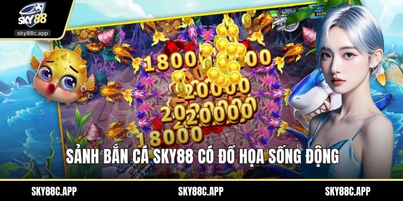 Sảnh bắn cá Sky88 có đồ họa sống động